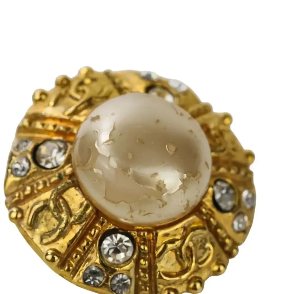 Chanel Vintage Earrings Pearl Gold-Tone #210138C52B - Picture 9 of 9